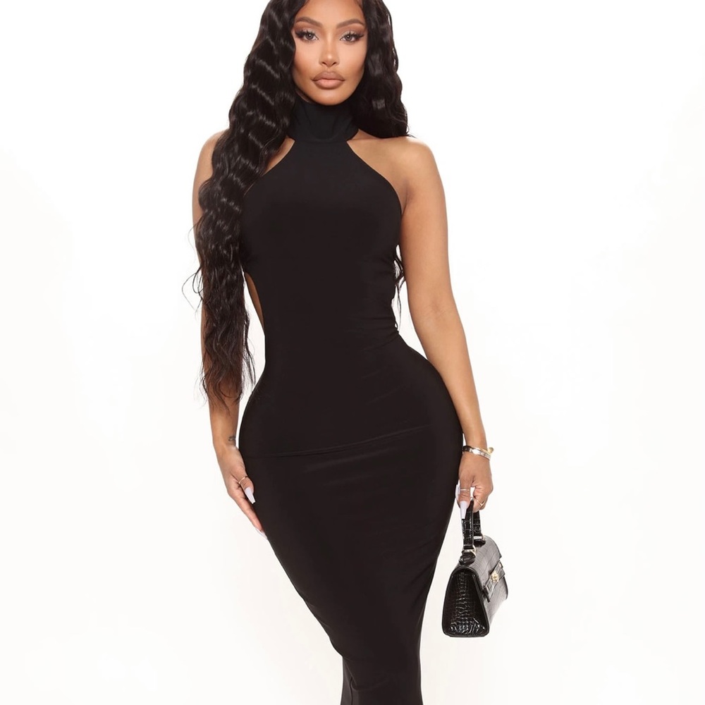 Fashion Nova Show Skin Double Lined Midi Dress